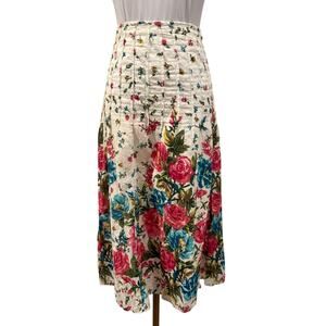 JM Collection Cream Floral Textured Midi Skirt Cottagecore Coquette Cotton 16